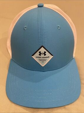 Under Armour Light Blue & White Mesh Trucker Hat